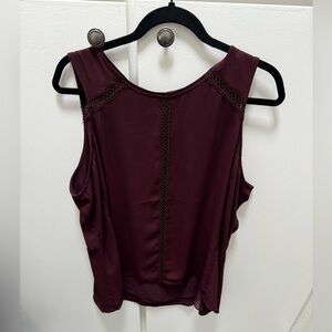 Burgundy sleeveless blouse